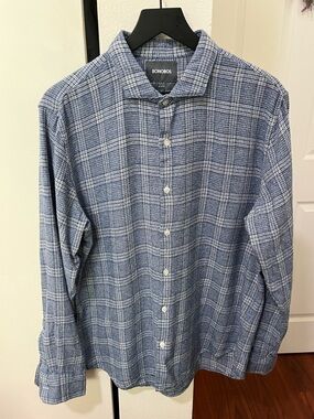 Bonobos Blue Plaid Long-Sleeve Button-Down Shirt